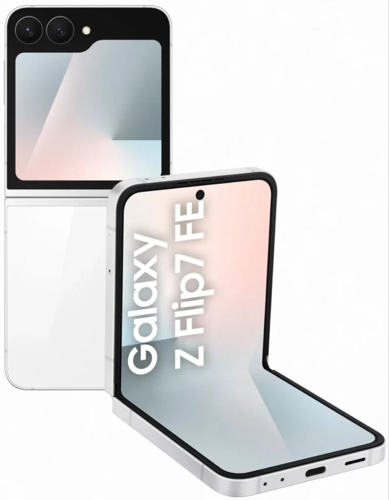 Samsung Galaxy Z Flip7 FE in white color