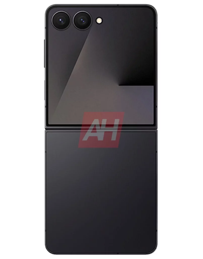 Galaxy Z Flip7 black open back side render