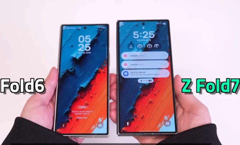 Galaxy Z Fold6 vs Fold7 dummies
