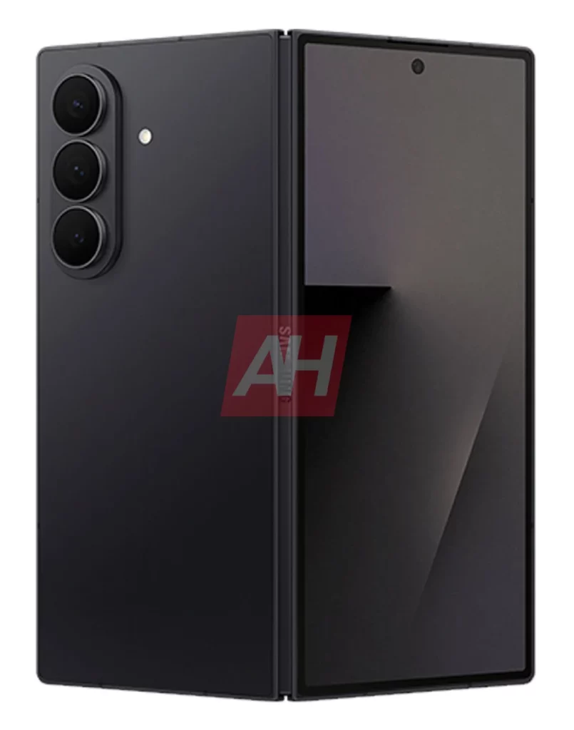 Galaxy Z Fold7 Black back unfolded render