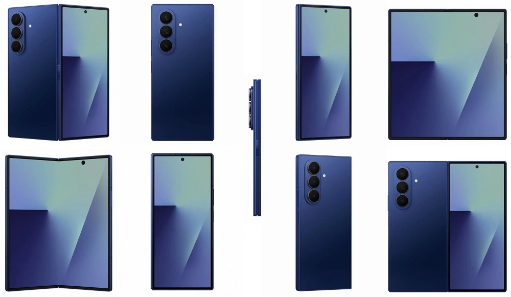 Galaxy Z Fold7 Blue Color Images