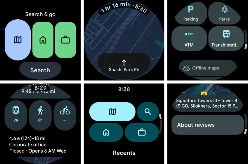 WearOS new Google Map UI