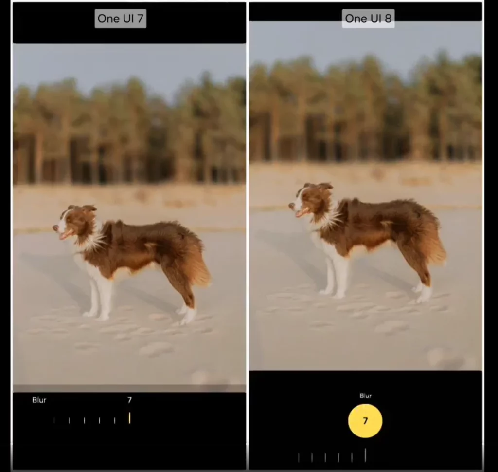 One UI 7 vs One UI 8 Camera Blur
