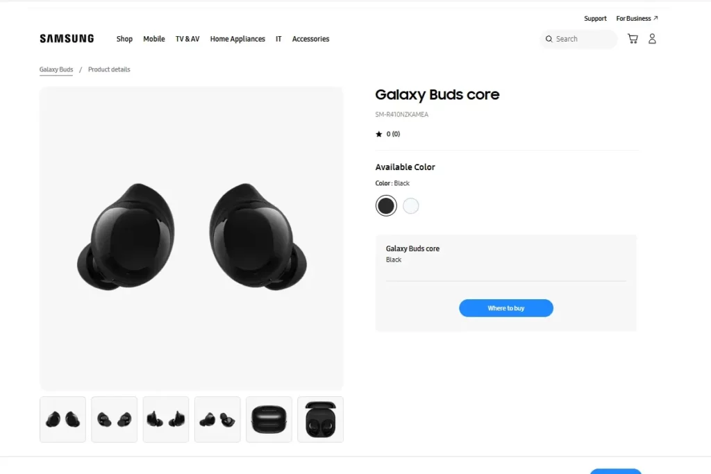 Samsung Galaxy Buds Core design and specs leak