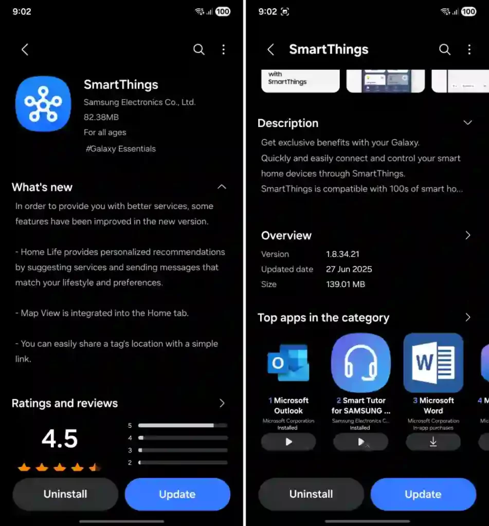 SmartThing new update screenshot