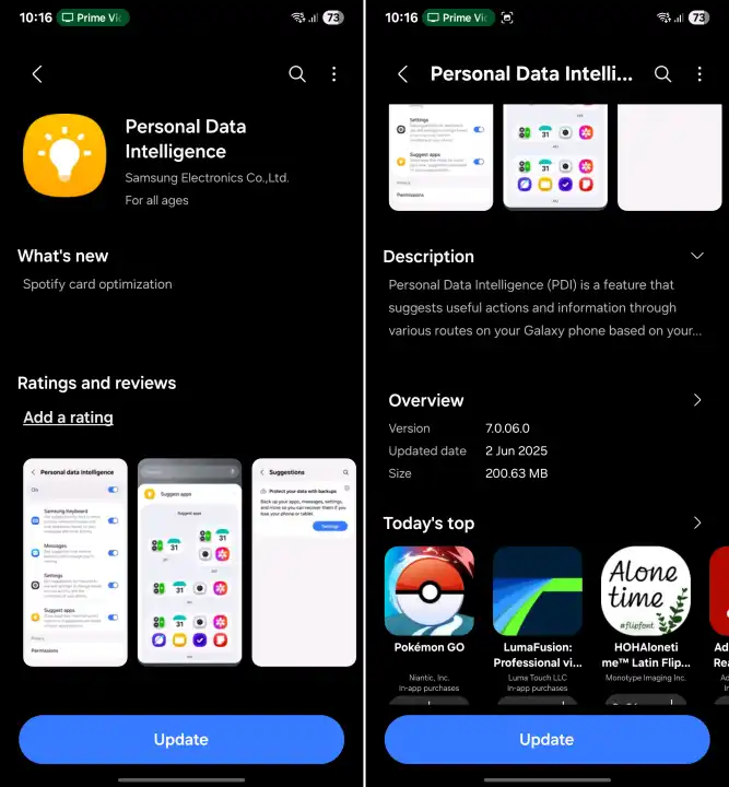 Personal Data Intelligence Update