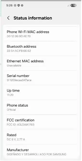 Galaxy A17 FCC certificate