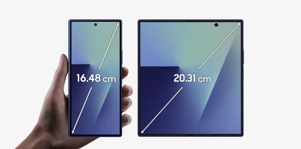 Galaxy Z Fold 7 Review: Display Sizes