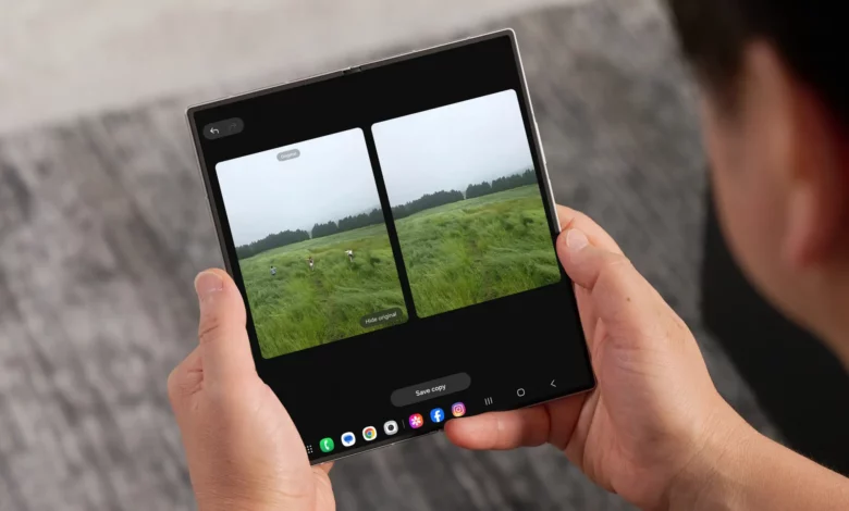 One UI 8 Sid By Side Generative Edits on Galaxy Z Fold 7