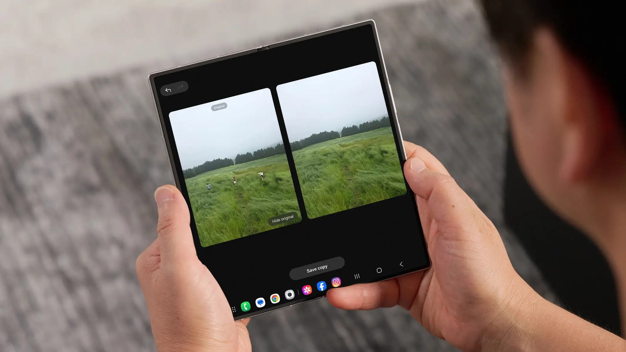 One UI 8 Sid By Side Generative Edits on Galaxy Z Fold 7