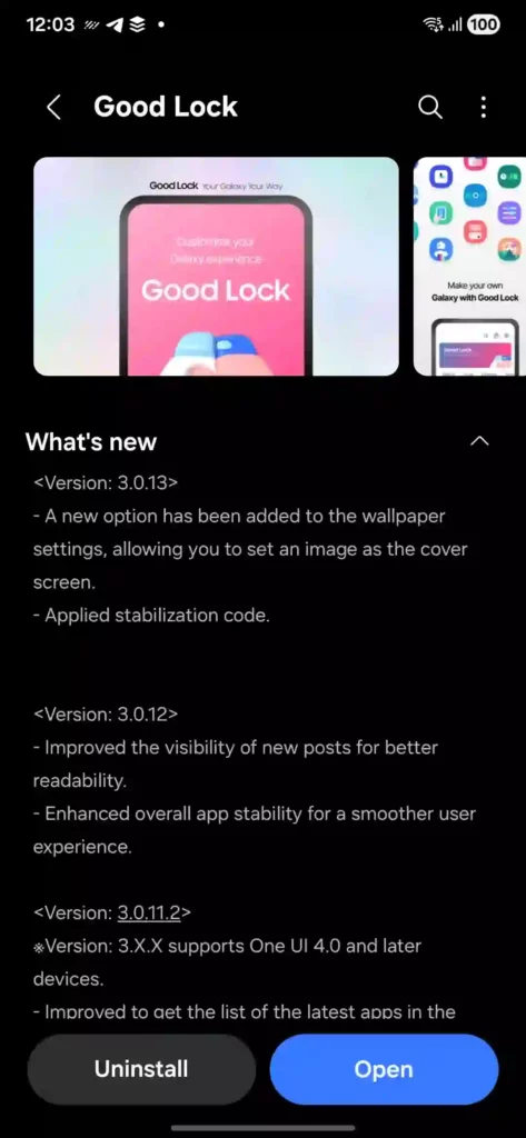 Good Lock new update screenshot
