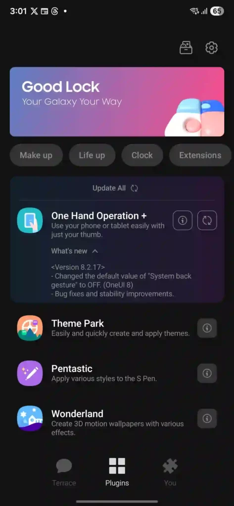 Good Lock One Hand Operation+ new update screenshot
