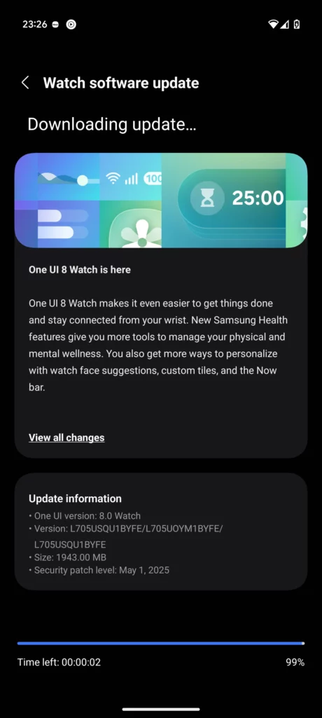 Galaxy Watch Ultra Stable One Ui 8 Watch Update