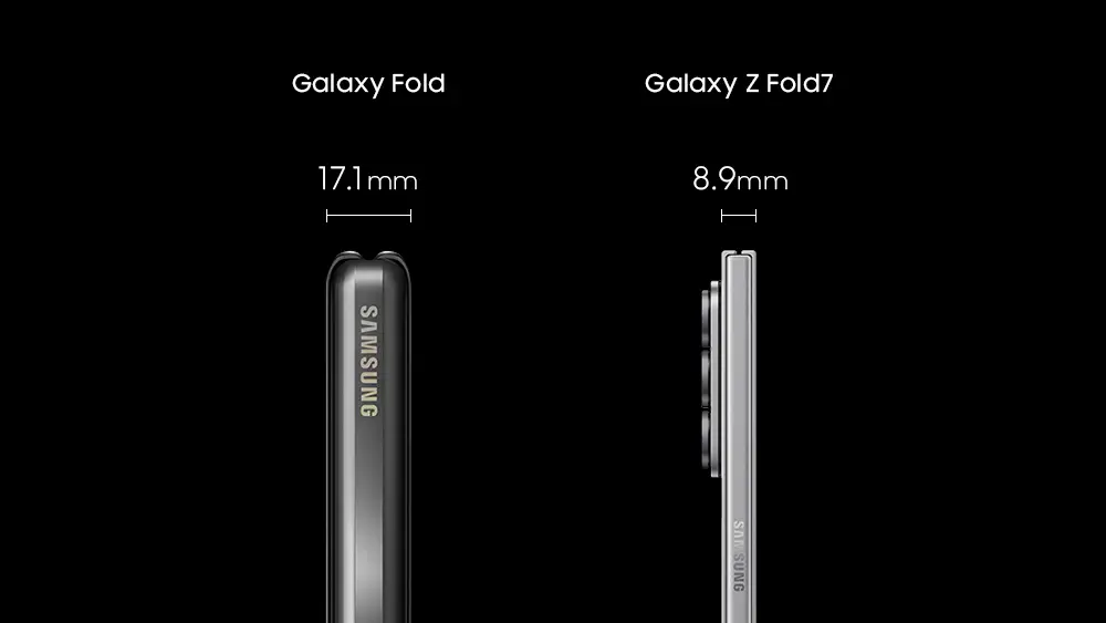 Samsung Galaxy Fold and Z Fold 7 Thickness