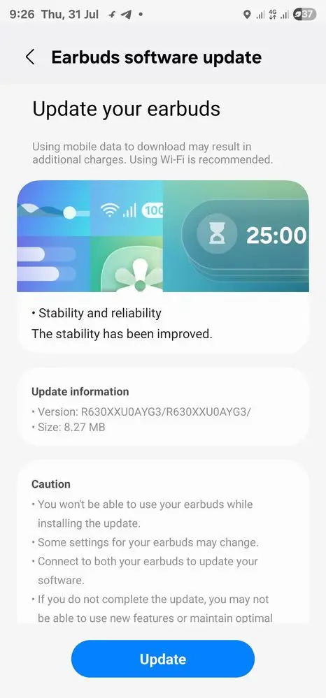 Samsung Galaxy Buds 2 Pro July 2025 Update