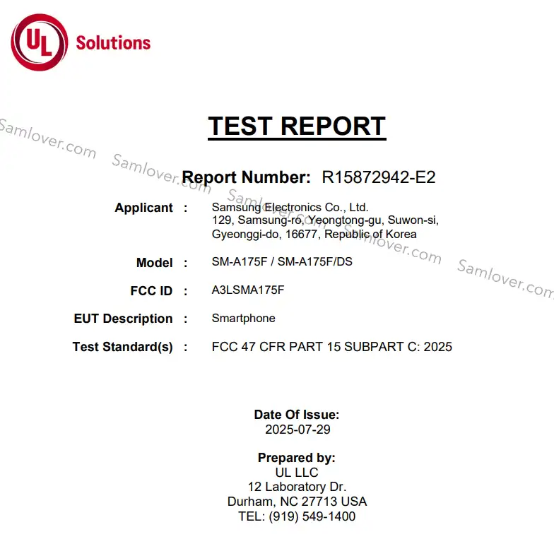 Galaxy A17 4G on FCC