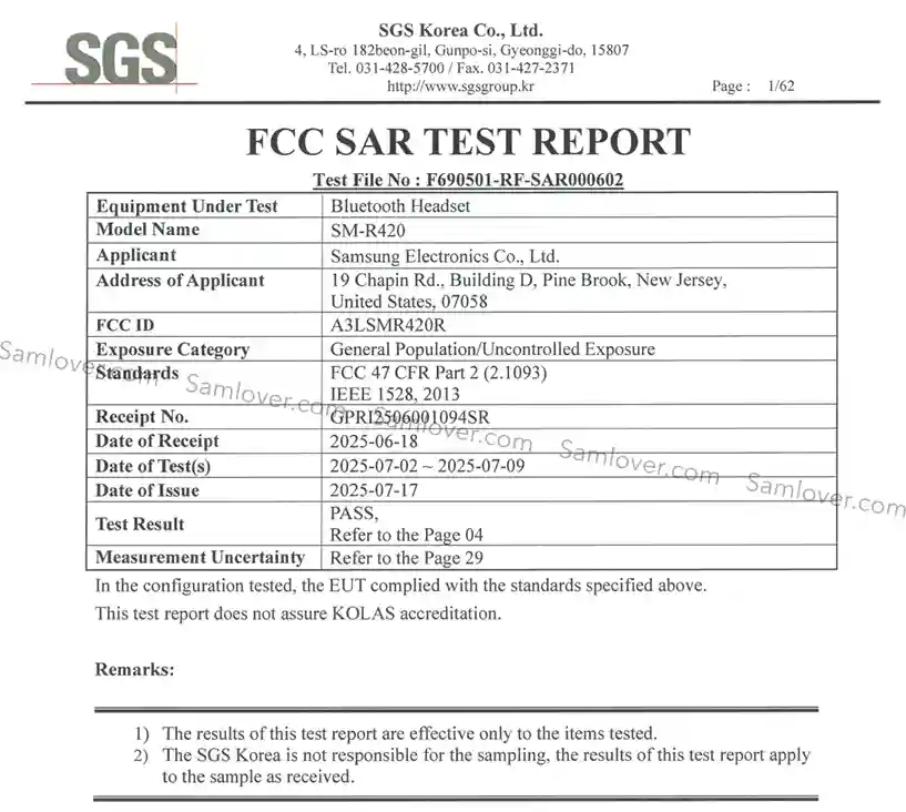 Galaxy Buds 3 FE FCC Report