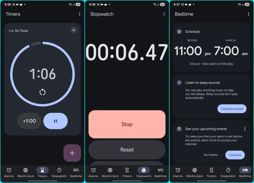 Google Clock 8.1 Update