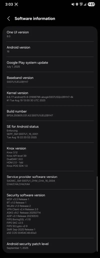 Galaxy S25 Edge Update