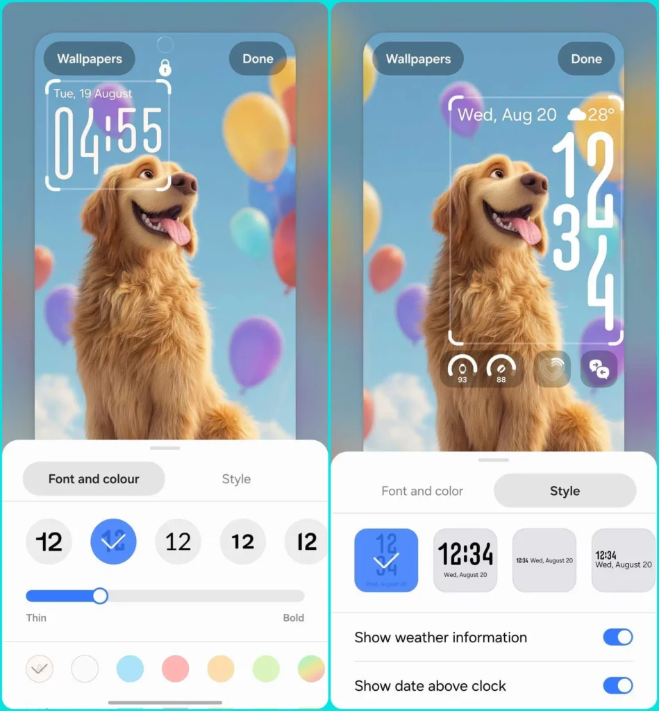One UI 8 Adaptive Clock Feature