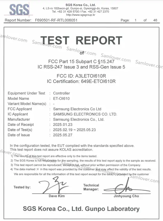Samsung XR Motion Controller Right report
