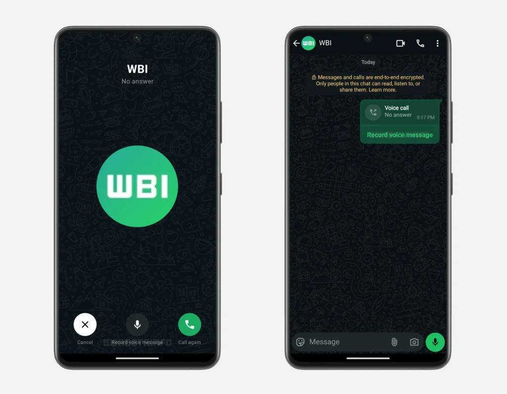WhatsApp Missed Call Voice Message