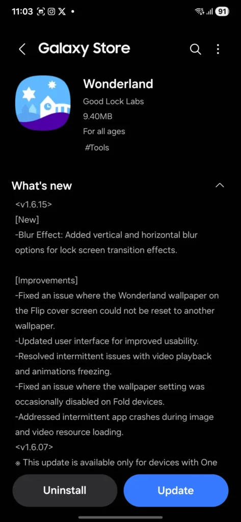 Good Lock Wonderland Update