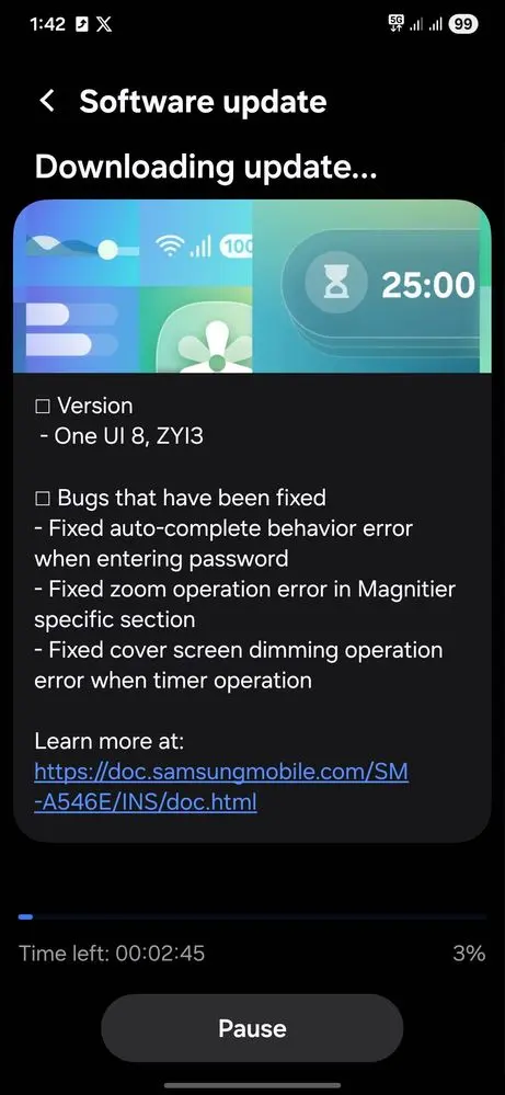 Galaxy A54 One UI 8 Beta 2 India Screenshot