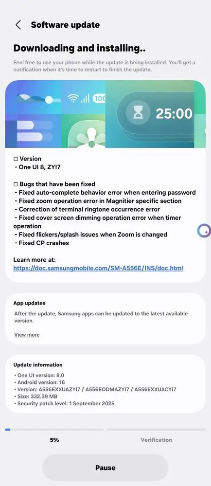 Galaxy A55 One UI 8 Beta 2 India screenshot