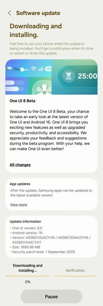 Galaxy A55 One UI 8 Beta India