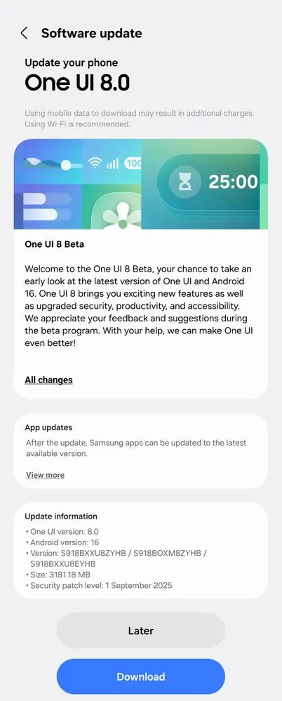 Galaxy S23 One UI 8 Beta India