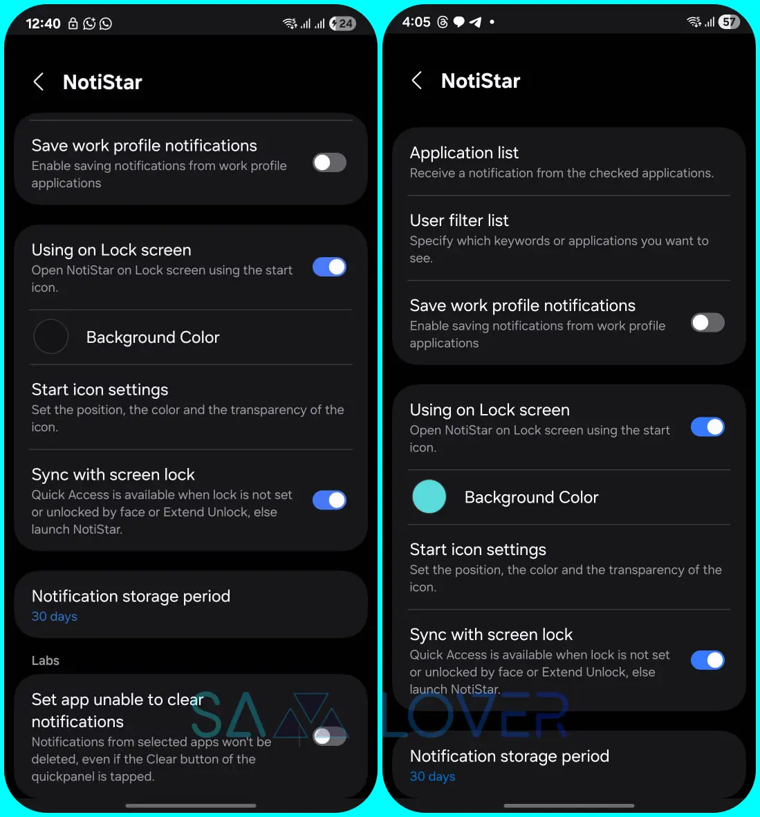 Good Lock NotiStar Settings- One UI 7 vs One UI 8