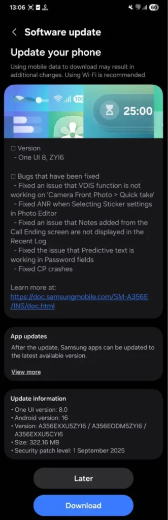 One UI 8 Beta 2 for Galaxy A35 India