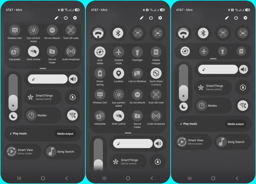 One UI 8.5 Quick Panel Customization
