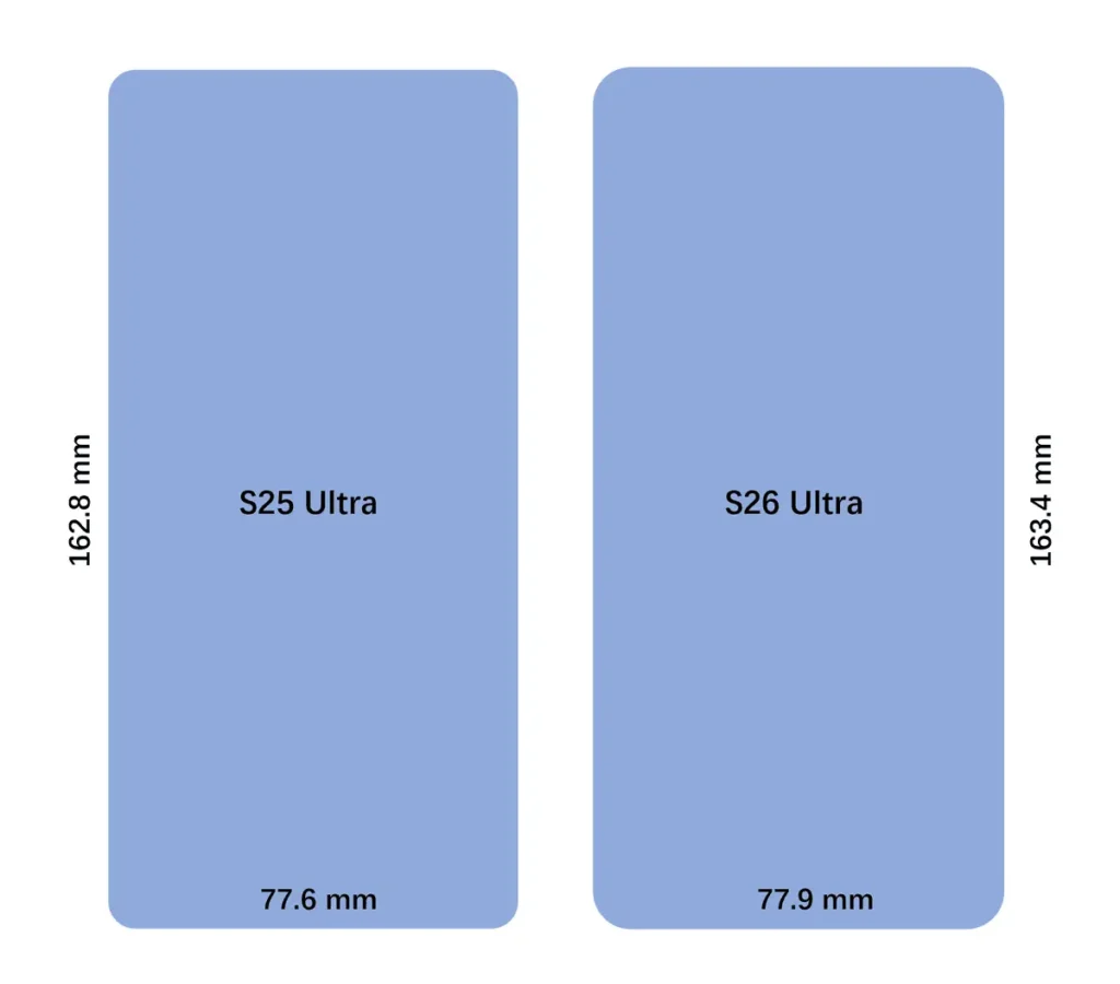 Galaxy S26 Ultra Dimentions