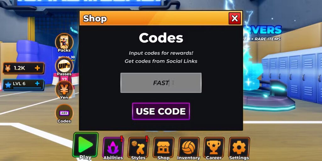 Volleyball Legends codes