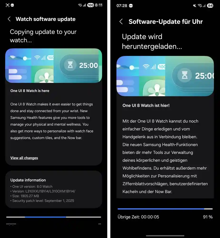Galaxy Watch7 One UI 8 Watch Stable
