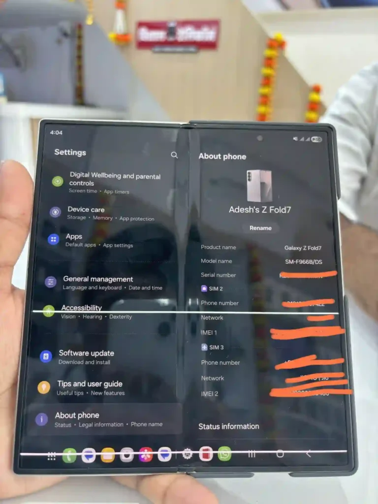 Galaxy Z Fold7 Greenline Issue