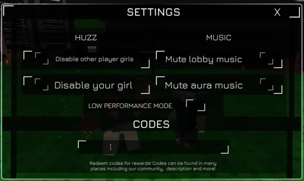 Huzz RNG codes