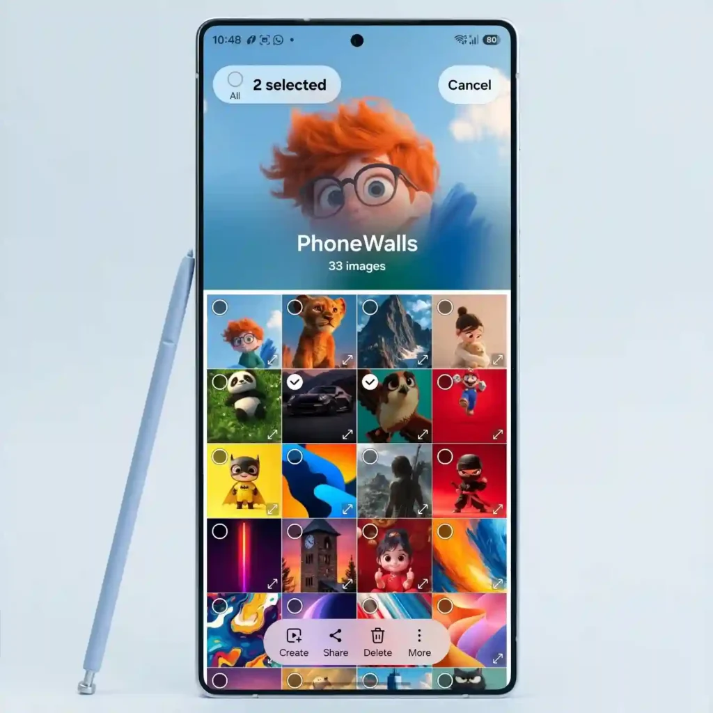One UI 8.5 Gallery app new create menu