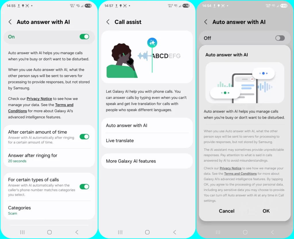 Galaxy Auto Answer with AI