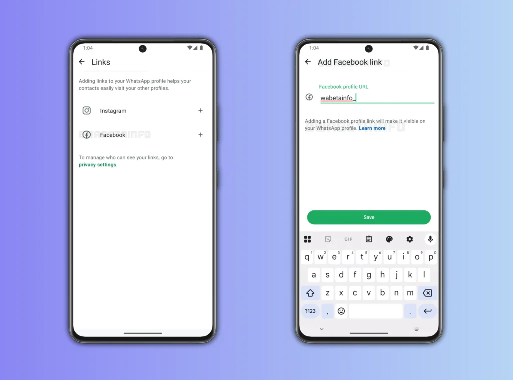 WhatsApp Facebook Profile Link