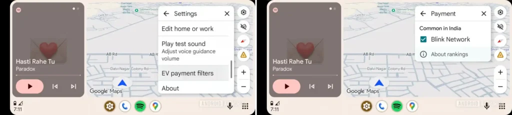 Android Auto EV Payment