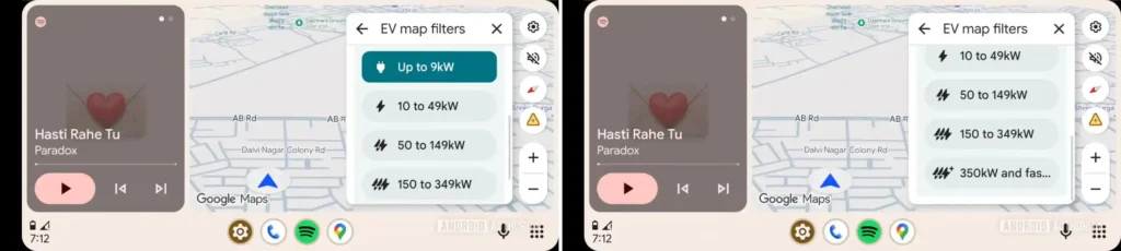 Android Auto EV screenshot