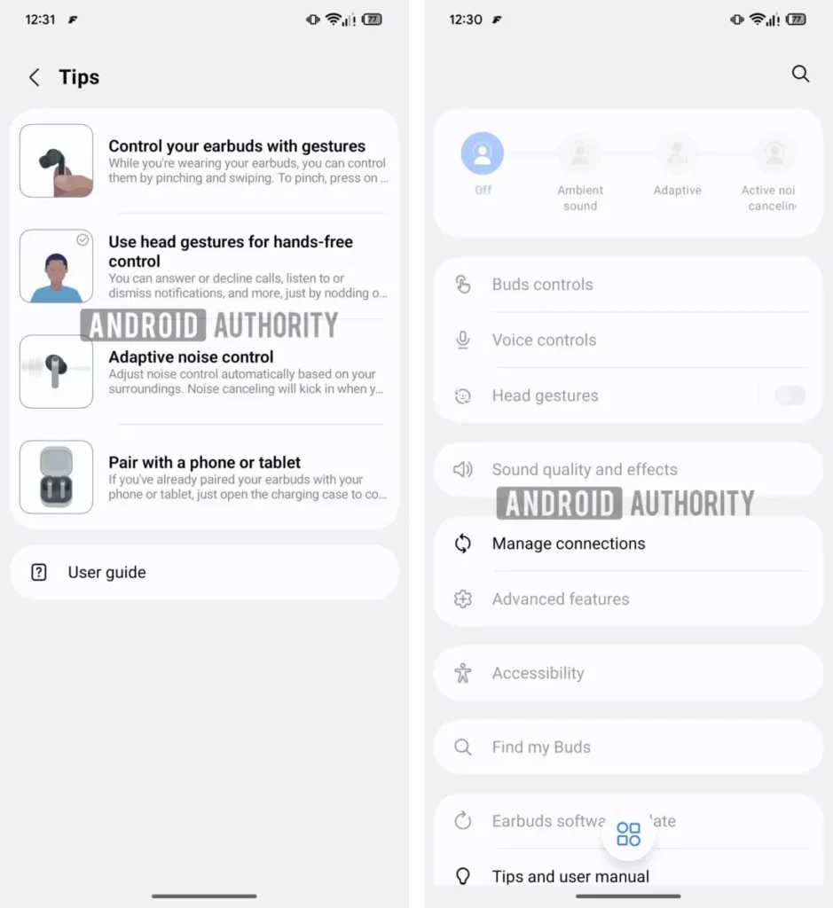 Galaxy Buds 4 Pro head guesture