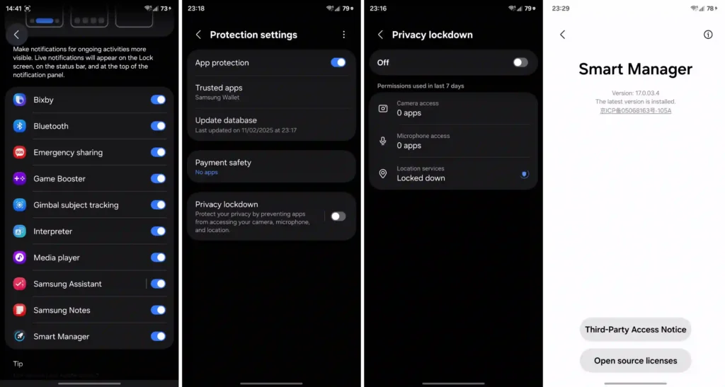 One UI 8.5 Live notification and Now bar privacy
