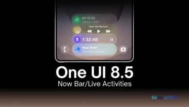 One UI 8.5 Now Bar and Live Activities