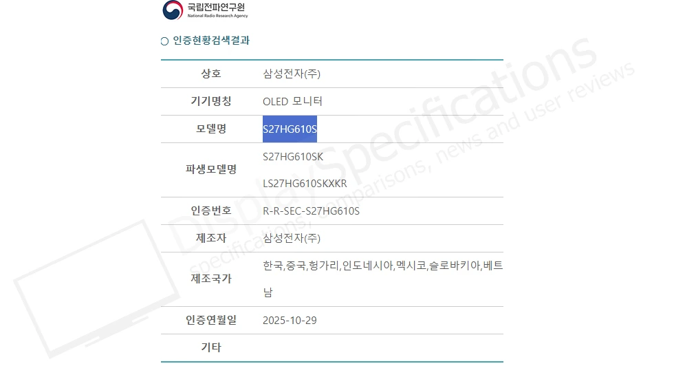 Samsung new Moniter NRRA certification