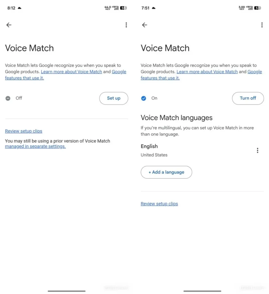 Voice Match hey Google