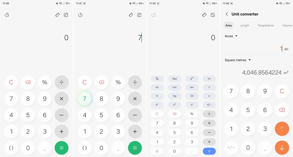 One UI 8.5 Calculator app screenshots 1